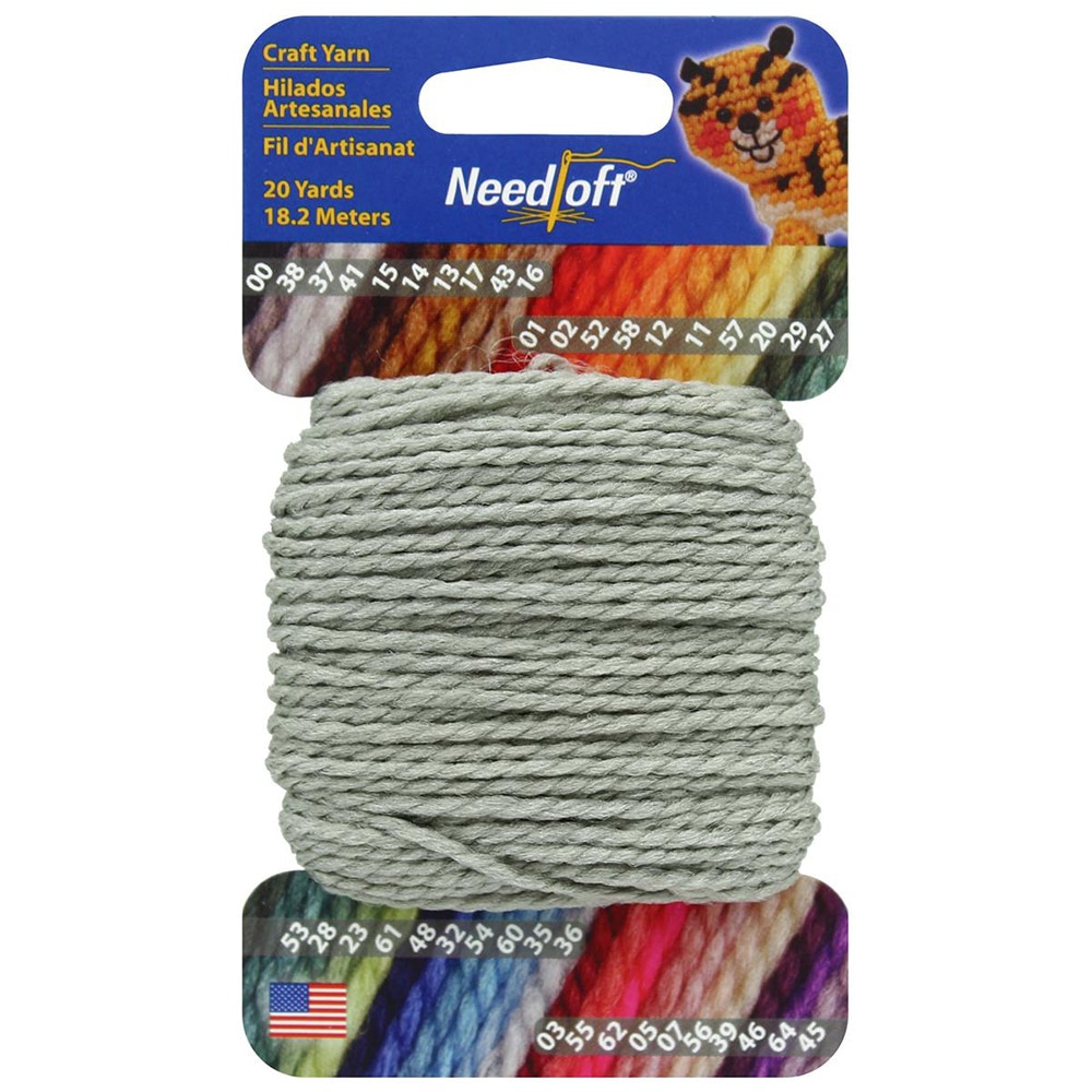 Needloft Craft, Nylon Yarn, 20 Yard, Spool, Grey